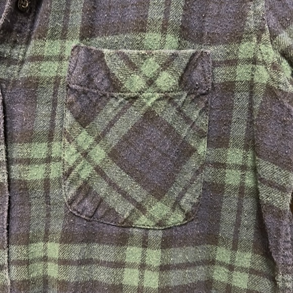 Garage Flannel Shirt in Green and Blue - Picture 8 of 9